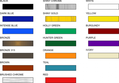 Trim Cap Color Chart - Sign Source USA